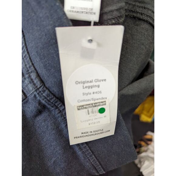 Prairie Underground Original Glove Legging Ruched Cropped Dark Blue Denim M NWT - Picture 8 of 10